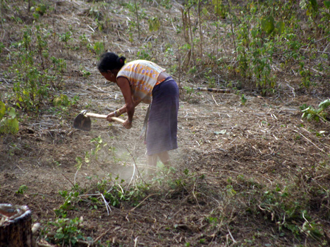 Karbi woman in forest
